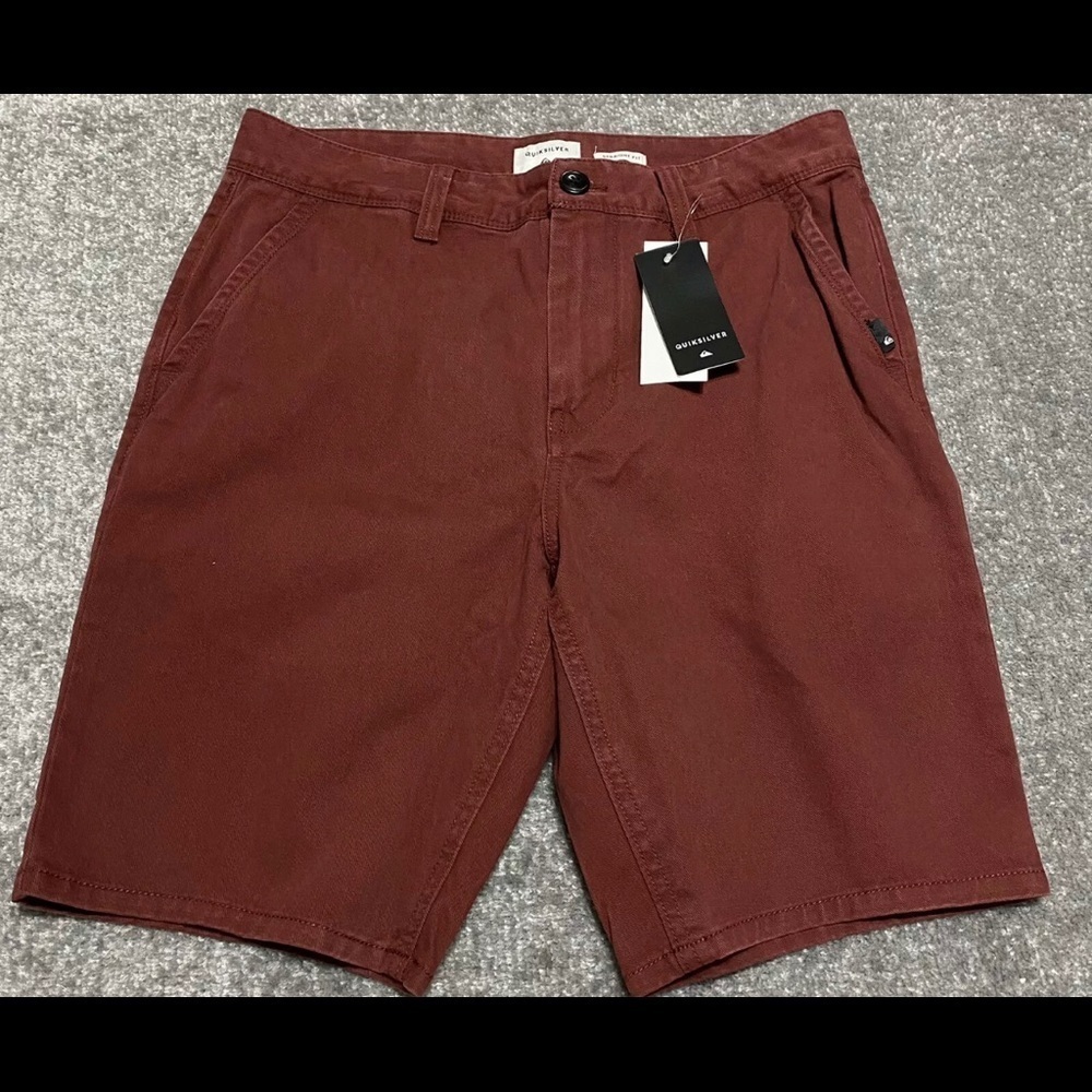Quiksilver Men’s 30 Everyday Chino Shorts Red Straight Fit Cotton NWT - Picture 2 of 6